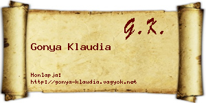 Gonya Klaudia névjegykártya