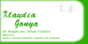 klaudia gonya business card